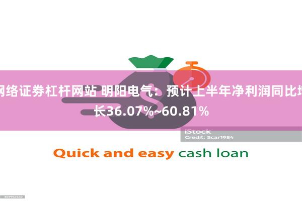 网络证劵杠杆网站 明阳电气：预计上半年净利润同比增长36.07%~60.81%