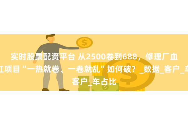 实时股票配资平台 从2500卷到688，修理厂血战网红项目“一热就卷、一卷就乱”如何破？_数据_客户_车占比